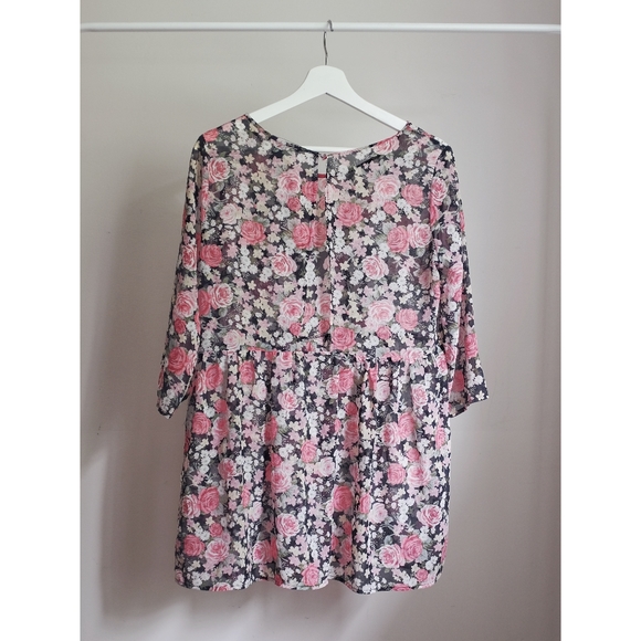 📌BOGO Forever 21 Black/Pink Floral Dress - Picture 2 of 3